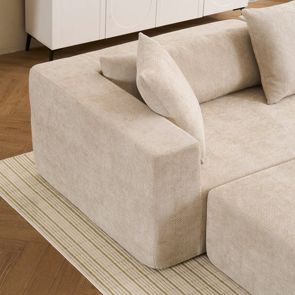 English Elm Modular L-Shaped Lounge Chair & Cloud Sofa – No Installation, Deep Seat Comfort For Living Rooms & Bedrooms W2012S00010