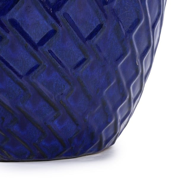 English Elm Ceramic Modern Flowerpot - Handcrafted Dark Blue Planter For Stylish Indoor & Outdoor Spaces W3273P326365