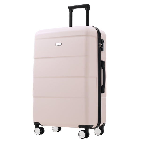 English Elm 6 Piece Hardshell Abs Travel Set with Spinner Wheels Combination Lock and Toiletry Bag Light Pink N732P391314U