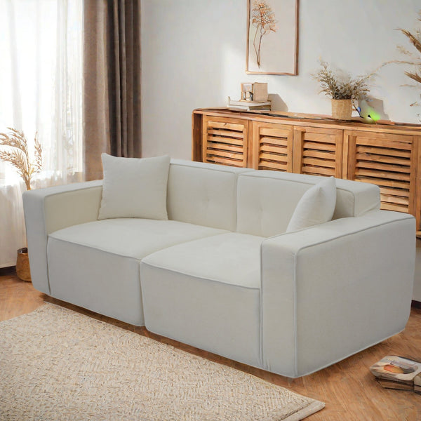 English Elm Full foam compression sofa Plush Teddy Velvet 2-3 Seat Mid-Century Loveseat with 72hr Rebound, Compact Dimensions W1183S00016