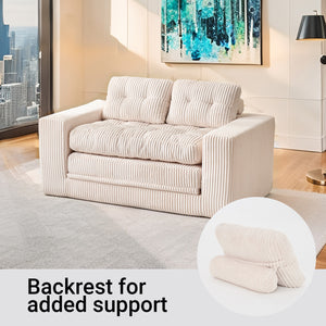 English Elm Loveseat Sofa Bed With Memory Foam & Durable Steel Frame - Stylish 2-In-1 Design For Small Spaces W2959P379141