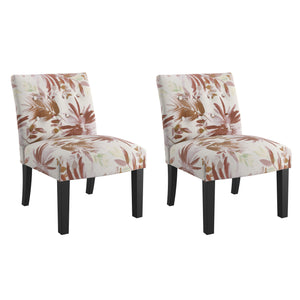 English Elm Wallace & Bay - Red Floral Accent Chair with Crimson Blooms, Engineered Wood, Compact 22"W x 31"H Stylish Seat B2709P212460