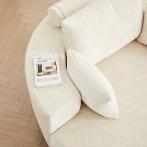 English Elm 55''l 55'l Chenille Foam Swivel Lounge Chair Plush 360 Rotation Modern Seating for Any Room W834S00595