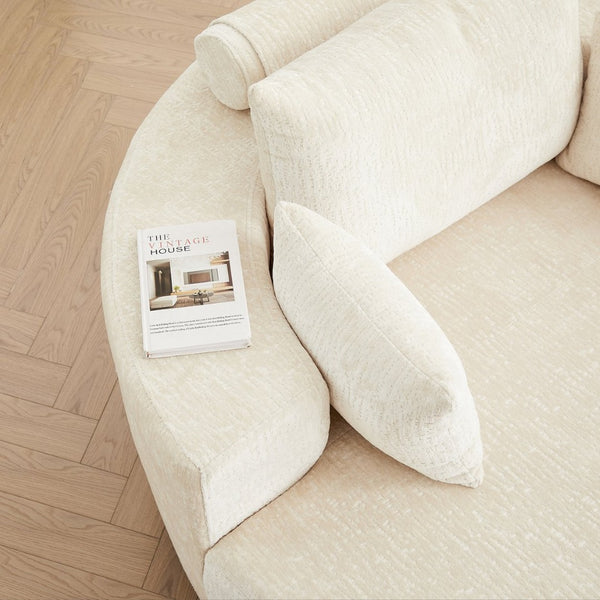 English Elm 55''l 55'l Chenille Foam Swivel Lounge Chair Plush 360 Rotation Modern Seating for Any Room W834S00595