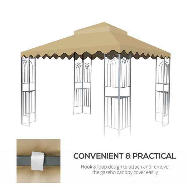 English Elm 10X10 Ft Outdoor Patio Gazebo Canopy Replacement – Stylish Double Tiered Roof Cover With Uv Protection W419P198354