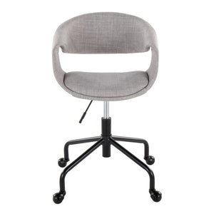 English Elm Task Chair with Chrome Five Star Base Grey Fabric Seat for Modern Home Office Use B202P474180