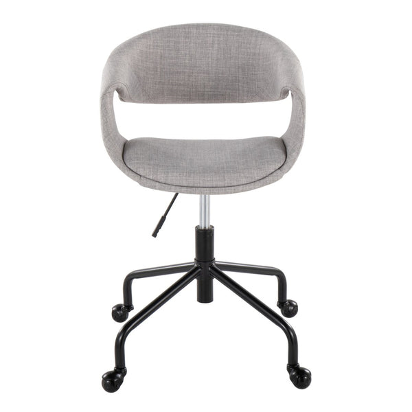 English Elm Task Chair with Chrome Five Star Base Grey Fabric Seat for Modern Home Office Use B202P474180