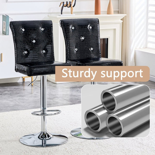 English Elm 4-pack Pu High-back Dining Chairs with Powder-coated Metal Legs for Modern Kitchens Black W3875P371070