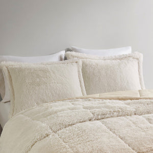 English Elm Twin/Twin Brielle Ombre Shaggy Faux Fur Comforter Mini Set – Plush Mink Reverse, Hypoallergenic Cozy Luxe B035129361