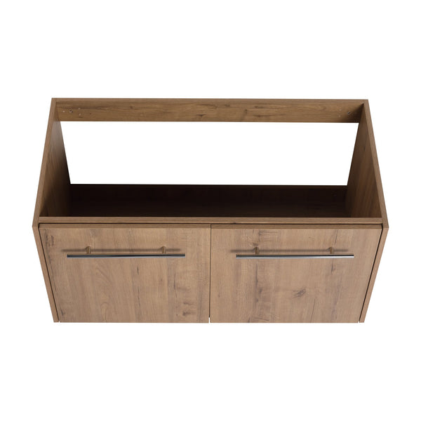 English Elm 36 Inch Floating Bathroom Vanity with Resin Sink, Soft-Close Doors, KD Pack, Modern Storage Design W999P188200