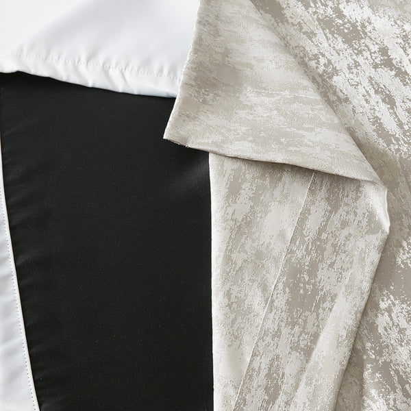 English Elm Jacquard SunSmart Cassius Total Blackout Curtain Panel with Marble Sheen, Noise-Reducing, Energy-Saving Privacy Grey+Silver 3.05 L x 10.63 W x 9.84 H B03599814