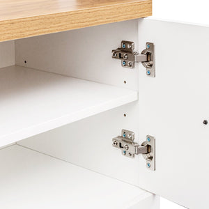 English Elm On-Trend Farmhouse 4-In-1 Hall Tree With Stylish Storage Bench, Hooks, And Adjustable Shelves, White N721S000038K