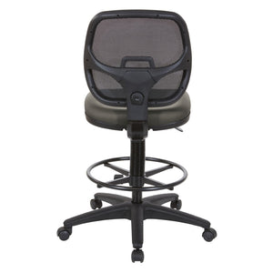 OSP Home Furnishings Deluxe Ergonomic Drafting Chair with Mesh Back Dillon Fabric Seat and Adjustable Footring Dillon Graphite DC2990V-R111