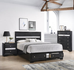 English Elm Modern Luxury Glam 5-Drawer Chest with Jewel Tray and Dustproof Bottom, Solid Wood Storage Elegance Black 37.3 L x 19.5 W x 54.4 H B011P234314