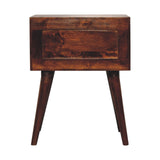 English Elm Solid Wood Chestnut T-Bar Nordic Nightstand