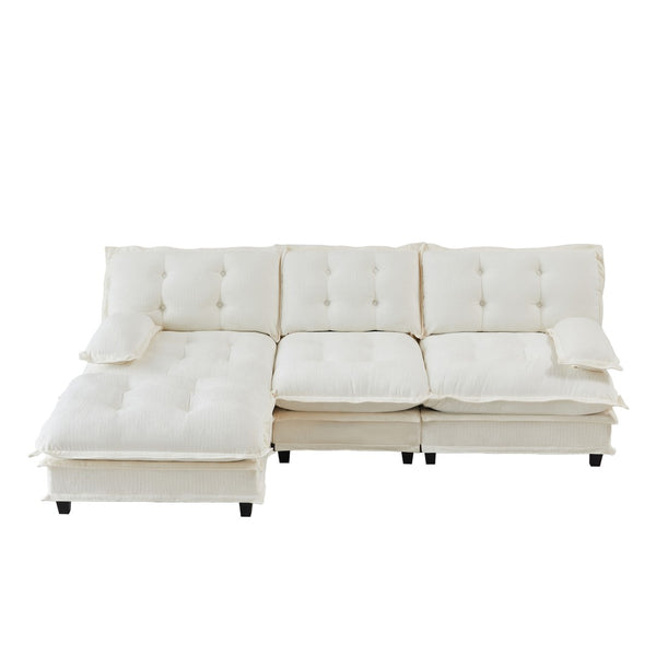 English Elm 107" Modular Cloud Sectional Sofa Deep Seat Chenille Couch for Living Room W714S01678
