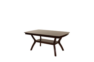 English Elm Formal 66" Square Dining Table with Open Shelf, Espresso Solid Wood Veneer, Contemporary Design B011P207142