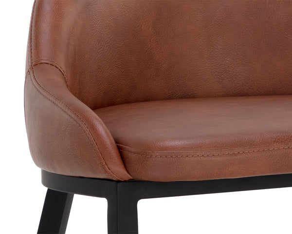 Sunpan Astra Counter Stool - Modern Faux Leather Design with Strong Iron Legs for Stylish Comfort Black / Cinnamon Brown