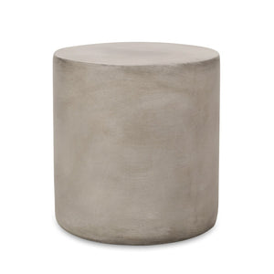 English Elm Outdoor Mgo Concrete Cylinder Side Table Lightweight Patio Accent in Gray N773P387262G