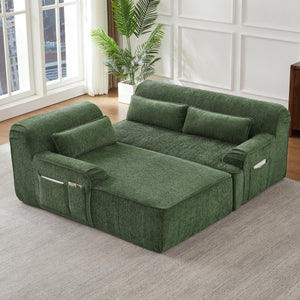 English Elm Chenille L-Shape Oversized Sofa - Plush, No Assembly Minimalist Couch For Living Rooms & Apartments W2339S00068