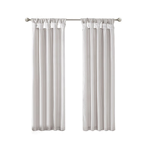 JLA Home Madison Park - Twist Linen-Look Faux Silk Curtain Panel with Lining, Twist-Top Drapes for Privacy & Luxe Sheen Silver MP40-6326