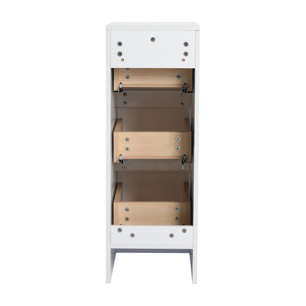 English Elm 72" Modular Freestanding Cabinet Glossy White Plywood Soft Close Bathroom Storage W999S00522