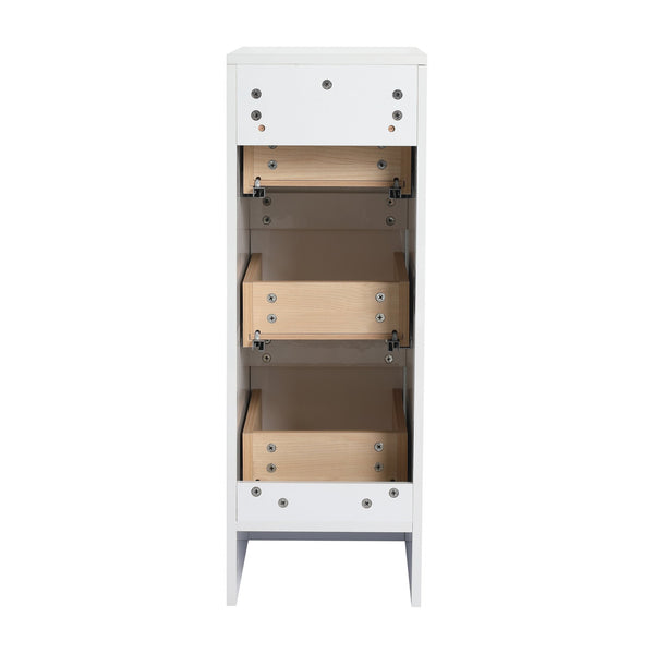 English Elm 72" Freestanding Vanity Combination With Soft-Closing Drawers, Glossy White Storage Solution For Modern Bathrooms W999S00429