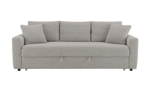 English Elm Connie Beige Boucle Sleeper Sectional Sofa w/ Full Pull-Out Bed, Removable Covers & Plush Foam Comfort B2726P250929