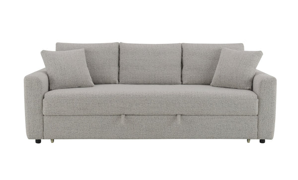 English Elm Connie Beige Boucle Sleeper Sectional Sofa w/ Full Pull-Out Bed, Removable Covers & Plush Foam Comfort B2726P250929