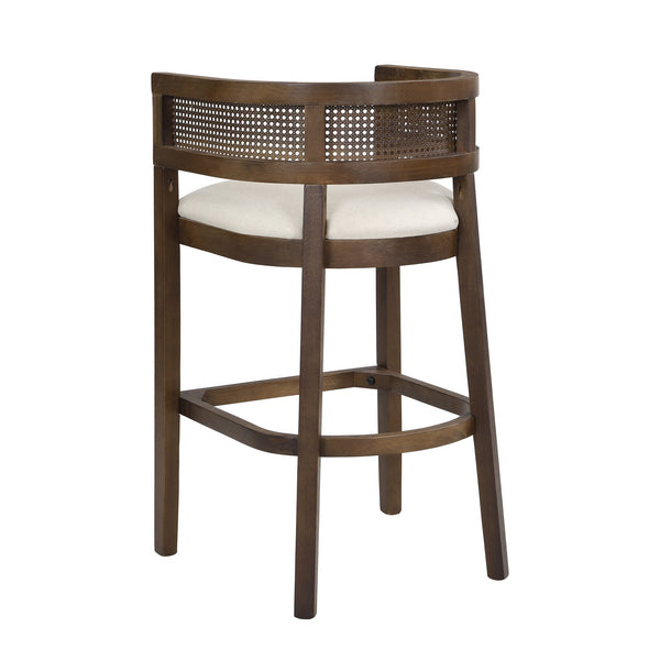 English Elm Christopher Knight Home® - Wood Upholstered Arm Bar Stools Set Of 2 - Beige & Walnut, Stylish Comfort For Modern Dining Spaces N771P265581T