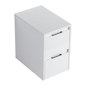 English Elm 12" Bathroom Side Cabinet - Elegant Wall-Mounted Design With 2 Soft-Close Drawers & Glossy Finish W999P312083