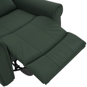 English Elm Manual Swivel Rocker Recliner Pu Leather Chair with Massage Heating and Pocket Spring Support Green N763P363558F