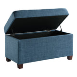 OSP Home Furnishings Storage Ottoman Blue