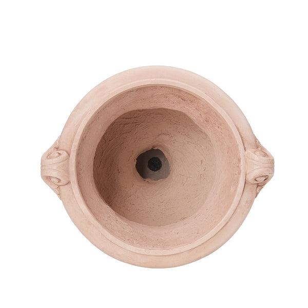English Elm Elegant Handcrafted Mgo Floral Relief Garden Urn Planter with Antique White Finish Terracotta N772P389441T
