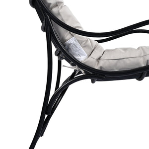 English Elm Christopher Knight Home® - 3 Piece Wicker Patio Set with Cloud-Like Cushions, Acacia Top Table, Rust-Resistant Steel Frame Beige+Black N780P209442B