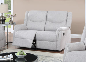 English Elm Modern Reclining Loveseat with Burlap Upholstery Plush Padded Armrests Living Room Seating Beige B011P468527