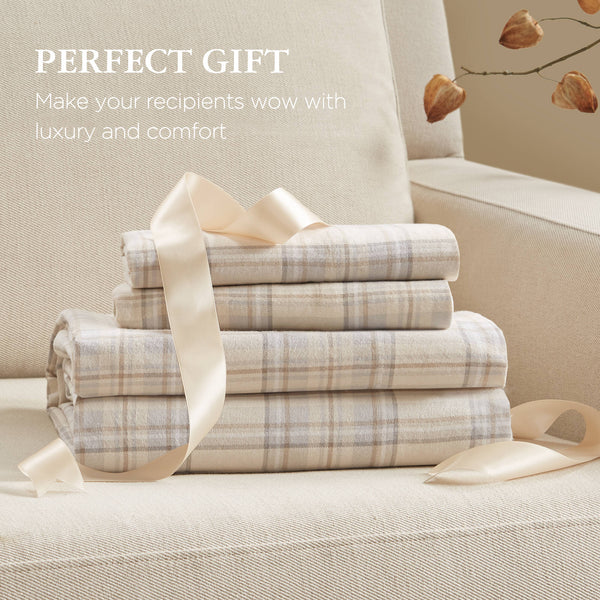 English Elm 4 Piece King 100% Cotton Flannel Sheet Set – Cozy, Soft, And Stylish Bedding For Warm Nights B035P381349