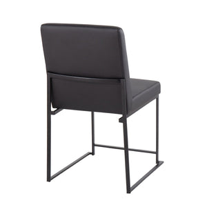 English Elm Mason Swivel Dining Chairs Faux Leather Upholstered with Steel Base Set of 2 Black B202P223548