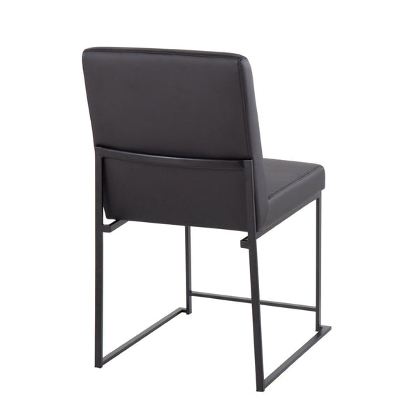 English Elm Mason Swivel Dining Chairs Faux Leather Upholstered with Steel Base Set of 2 Black B202P223548