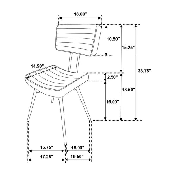 English Elm Set Of 2 Cozy Leather Upholstered Dining Chairs – Vintage Charm With Modern Durability And Style B016P225483-GIGA