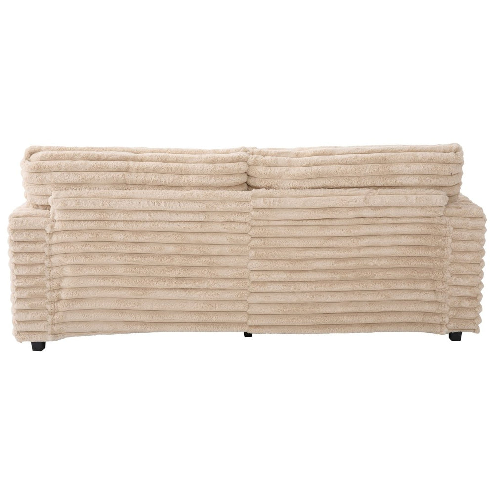 English Elm Oversized Double Chaise Lounge Sofa Bed - Plush Cloud Couch With Usb Ports & Cup Holders In Champagne N719S002110D-GIGA