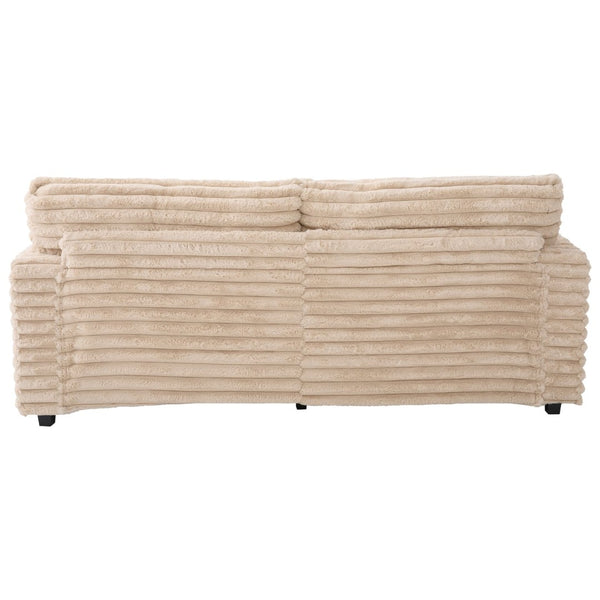 English Elm Oversized Double Chaise Lounge Sofa Bed - Plush Cloud Couch With Usb Ports & Cup Holders In Champagne N719S002110D-GIGA