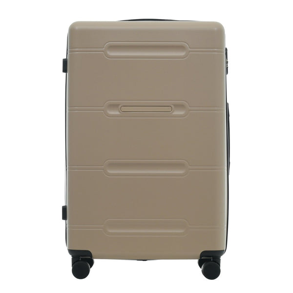English Elm 6 Piece Hardshell Abs Travel Set with Spinner Wheels Combination Lock and Toiletry Bag Khaki N732P391465K