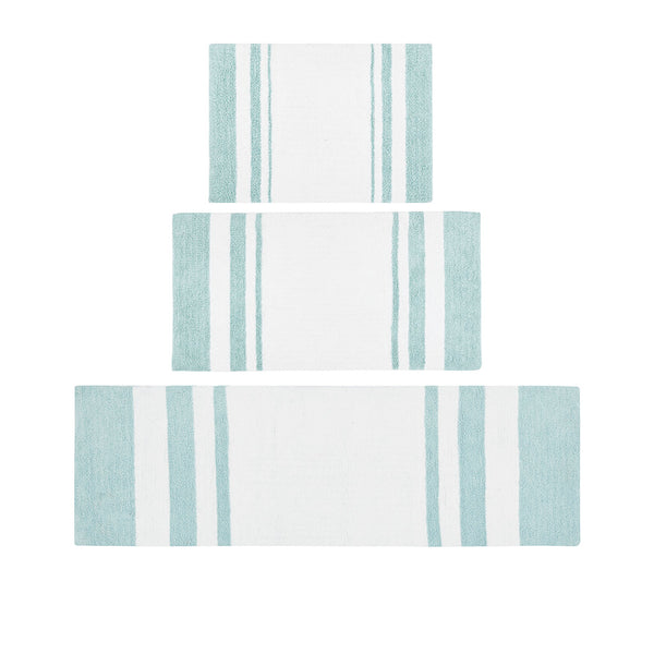 JLA Home Madison Park - Reversible Cotton Bath Rug with Plush Absorbent Pile, Dual-Sided Cut & Loop Design, Machine-Washable Elegance Aqua MP72-1488