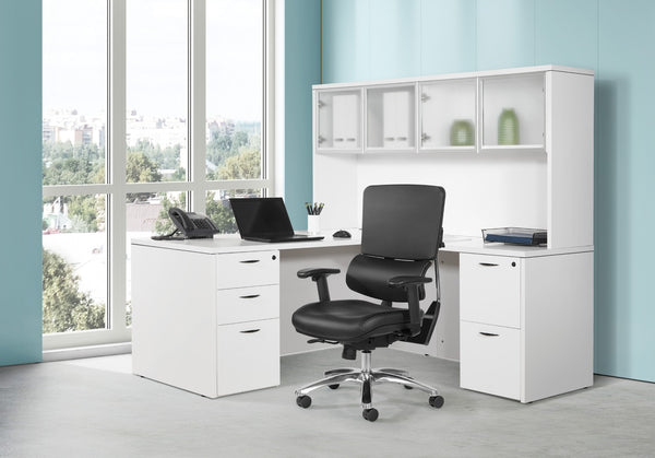 OSP Home Furnishings Dillon Ergonomic Managers Chair with Antimicrobial Upholstery and Lumbar Support Black 99662CDB-R107