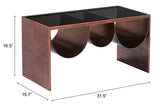 Aveiro Coffee Table Copper & Black 109841 Zuo Modern