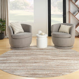 Nourison Elation ETN01 Machine Made Power-loomed Borderless Design Indoor Only Modern Rustic Rug Ivory Grey, Ivory Grey High Pile, 100% Polypropylene,Low Pile, 100% Polyester 99446060044