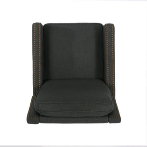 English Elm Christopher Knight Home® - 27.5" Wide Manual Standard Recliner with Plush Upholstery, Nailhead Trim & Contemporary Pushback Comfort Dark Gray 62808.00DGRY