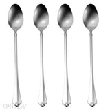 Oneida Juilliard Tall Drink Spoons, 18/10 Stainless Steel, Set of 4 - Dishwasher Safe