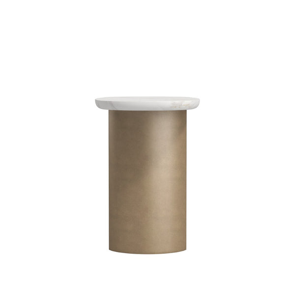 A.R.T. Furniture Verge Sculptural Chairside Table with Polished Marble Top & Artistic Metal Base for Modern Spaces 337308-1043
